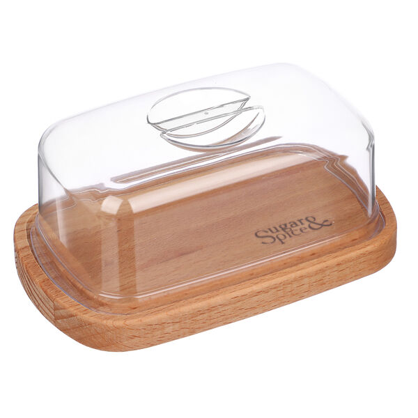 Масленка sugar&spice rosemary 9,5х18х6,5см, пластик, дерево