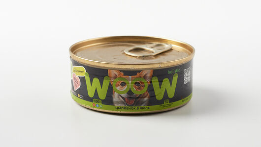 Корм для собак WOOW цыпленок в желе банка 100г