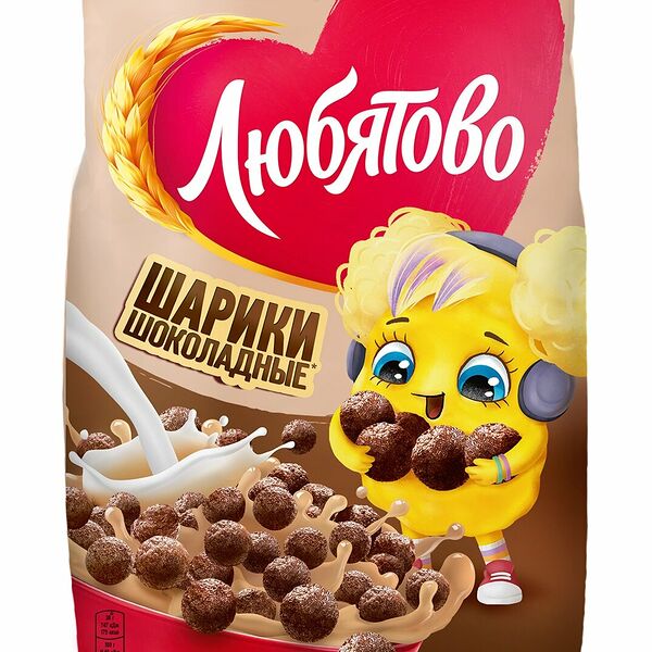 Готовый завтрак Любятово Шарики шоколадные 200г