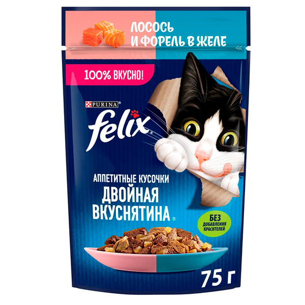 Феликс Двойной Вкус 75г Конс лосось/форель