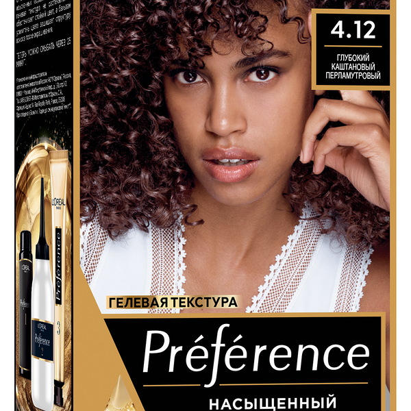 L'Oreal Paris Стойкая краска для волос Preference, оттенок 4.12 Монмартр Глубокий каштановый перламутровый