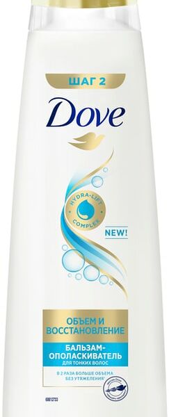 Бальзам-ополаскиватель для волос Dove Hair Therapy объем и восстановление для тонких 350мл