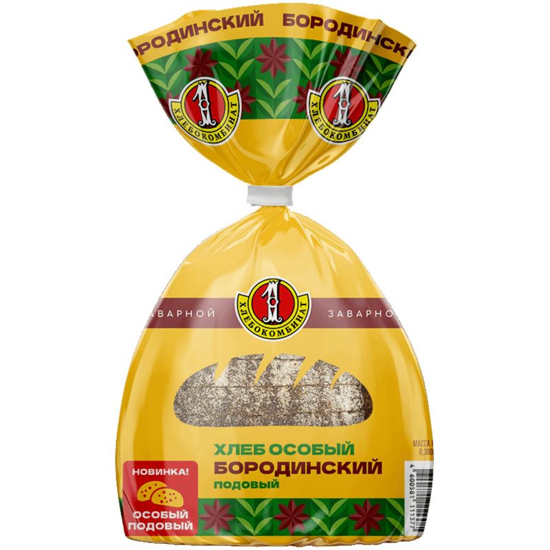 

Хлеб Первый хлебокомбинат Бородинский особый нарезанный 300 г
