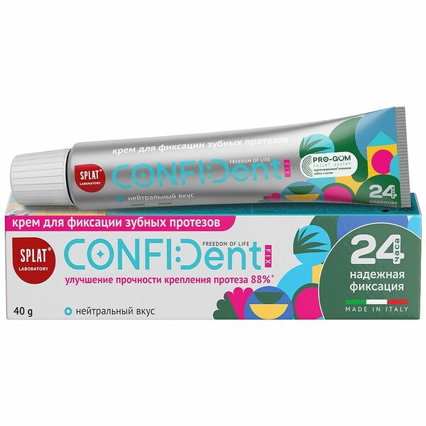Крем для фиксации зубных протезов Splat CONFIDent fix нейтральный 40 г