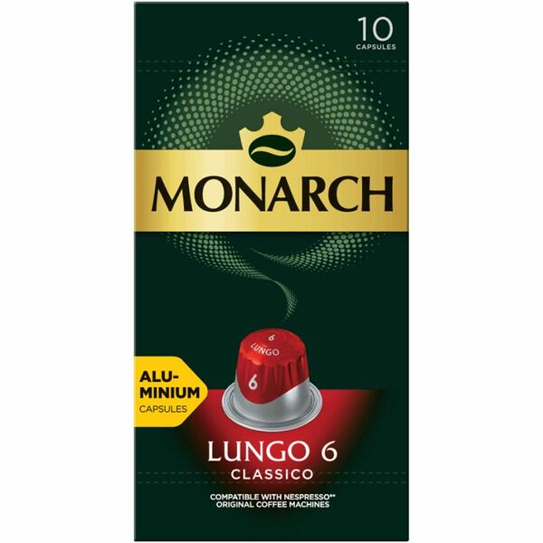 Кофе молотый в капсулах Monarch Lungo 6 Classico 5.2 г x 10 шт.
