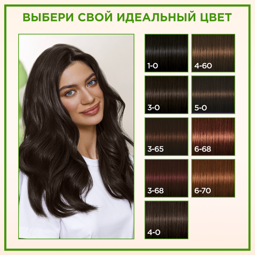 

Стойкая крем-краска для волос Палетт Naturia 3-0 Темно-каштановый, 110 мл