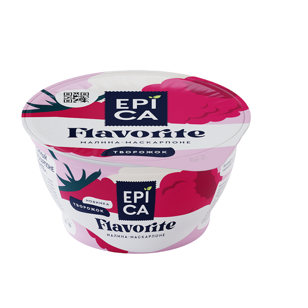 Десерт творожный Epica Flavorite малина-маскарпоне 7.7%, 130 г