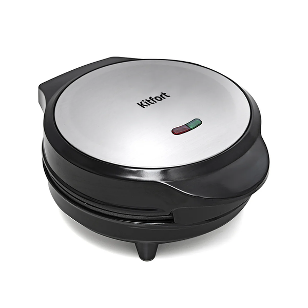 Вафельница Kitfort КТ-1617, 640 Вт, для тонких вафель круглой формы, чёрный/сталь