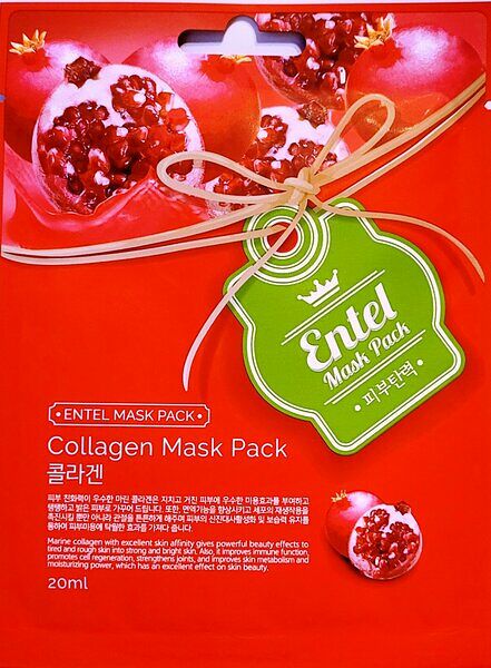 Маска Entel Mask Pack для лица с коллагеном тканевая 20мл