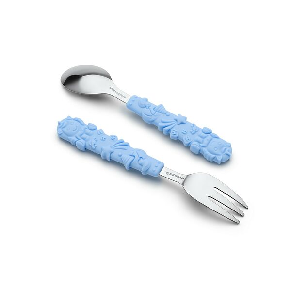 Набор детских столовых приборов Apollo genio Uni, 2 предмета, нерж. сталь/силикон, в ассортименте