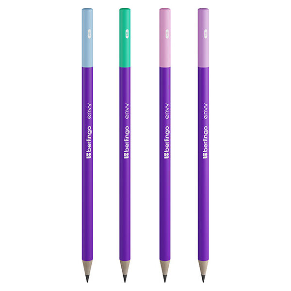 Карандаш чернографитный Berlingo Envy HB круглый заточенный 1шт в ассортименте