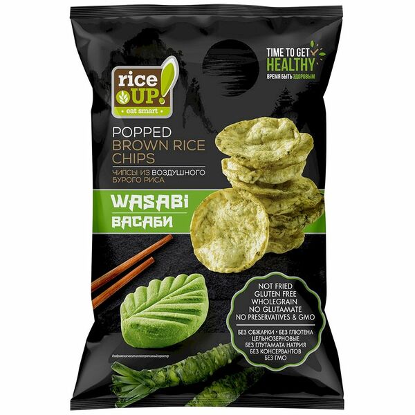 Чипсы из воздушного бурого риса Rice up! Васаби