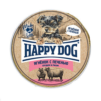 Корм для щенков Happy Dog Паштет ягненок с печенью
