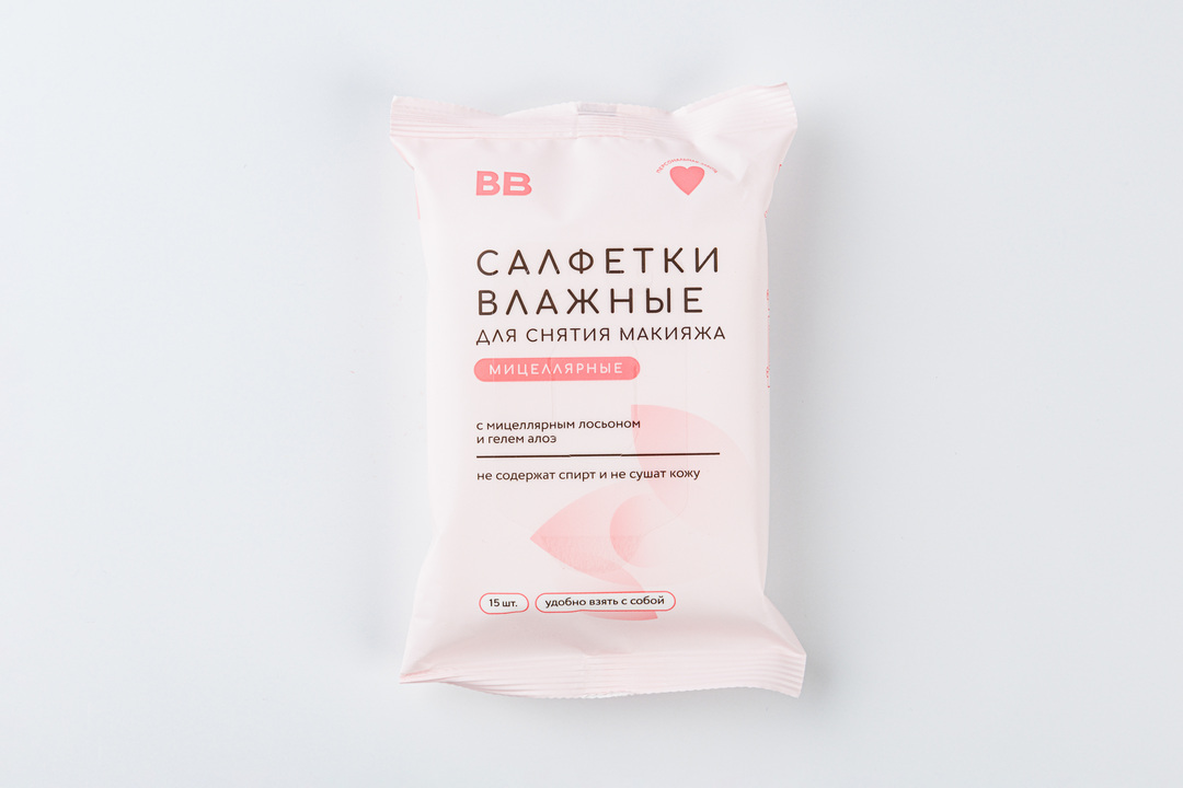 

Салфетки мицеллярные для снятия макияжа ВкусВилл 15 шт