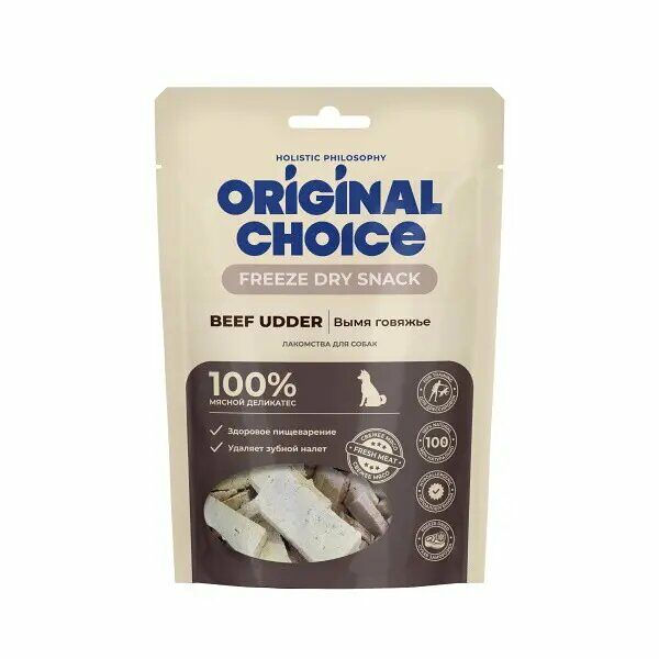 Лакомство Organic Choice вымя говяжье для собак 60г