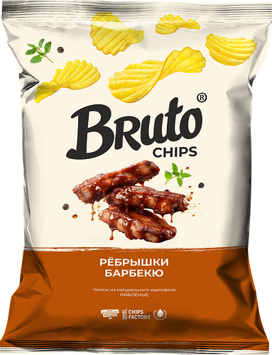 Чипсы картофельные Bruto со вкусом копченых ребрышек барбекю 120 г