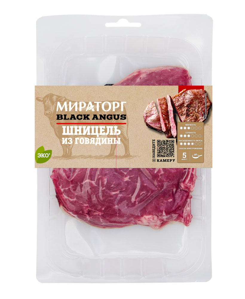

Шницель Мираторг Black Angus из мраморной говядины 430 г