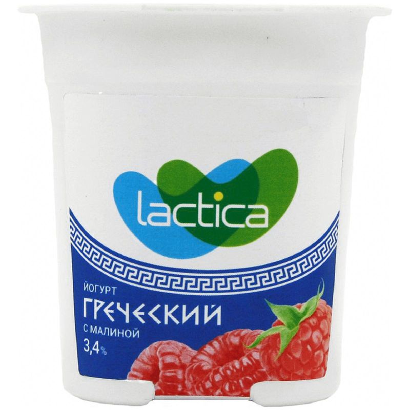 

Йогурт Lactica двухслойный греческий с малиной 3.4% 120 г