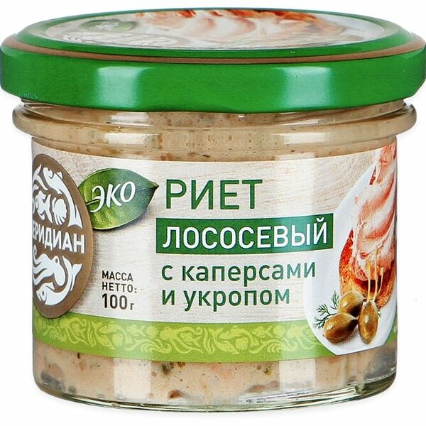 Риет (паштет) из лосося с каперсами и укропом, «Меридиан»