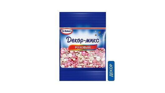Посыпка кондитерская Dr.Bakers Декор-микс Розовый 10г