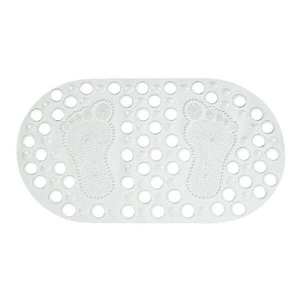 Коврик резиновый для ванной Delphinium на присосках, 66х36 см, антискользящий, белый