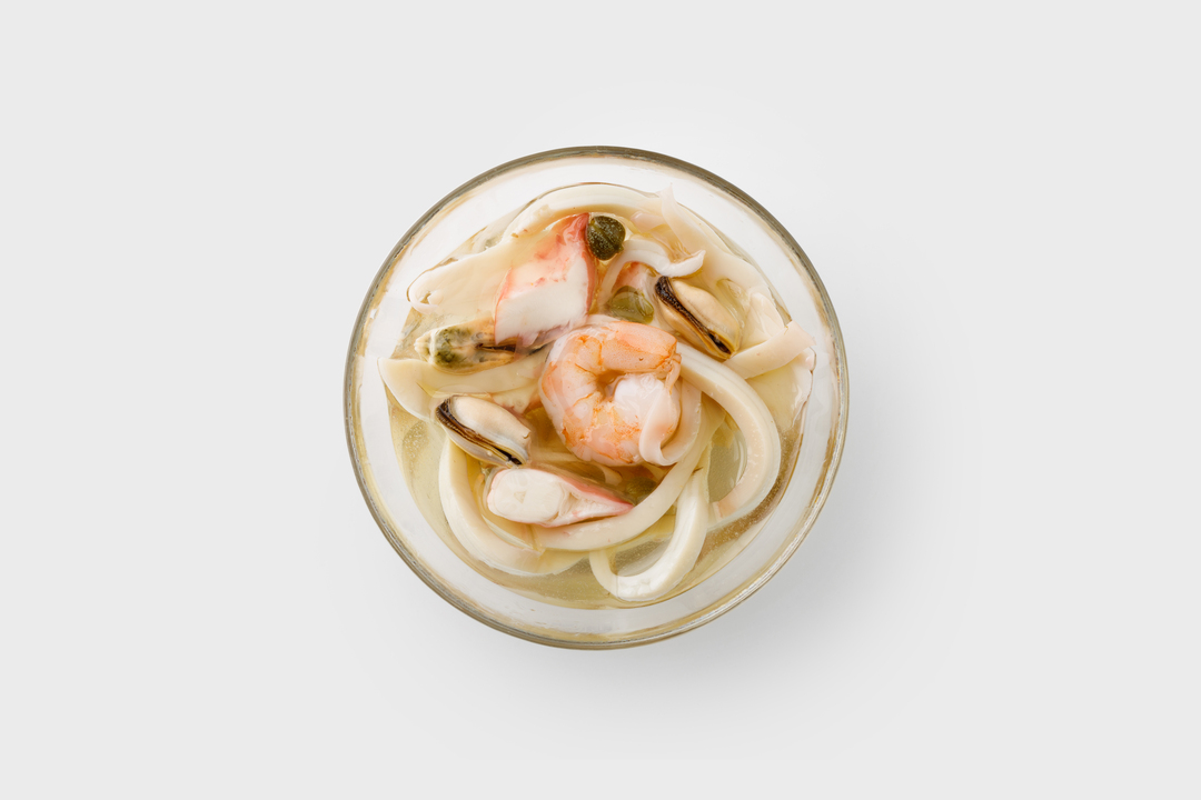 

Коктейль из морепродуктов ВкусВилл в масле с каперсами 180 г