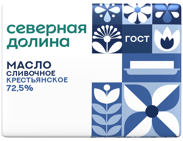 Масло сливочное Северная Долина Крестьянское 72.5%