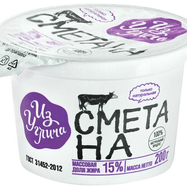 Сметана Из Углича 15% 200г