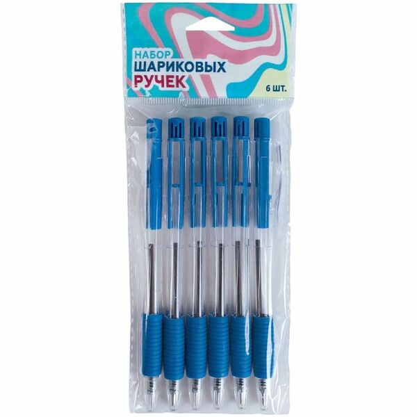 Набор ручек Сияние шариковая, 6шт