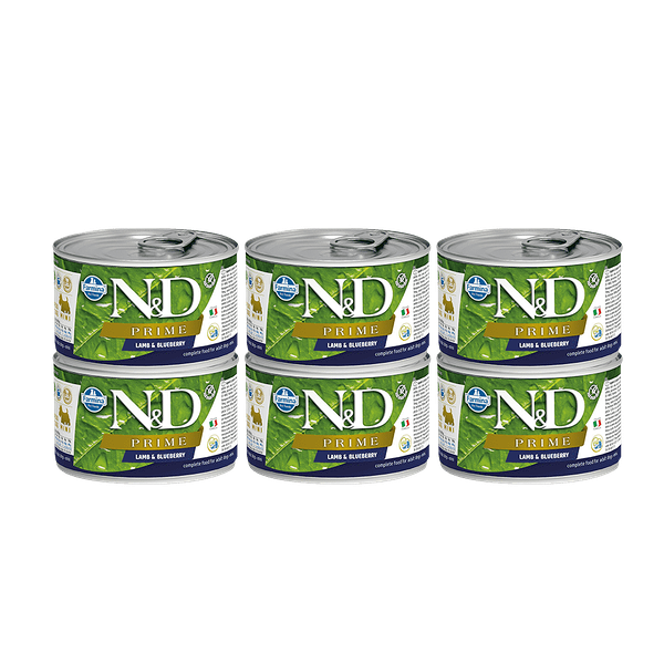 Корм для собак FARMINA N&D Prime для мелких пород, ягненок и черника банка 140г (упаковка - 6 шт)