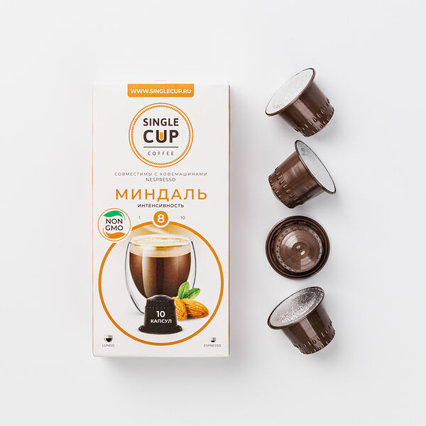 Кофе со вкусом миндаля Single Cup в капсулах, 10 штук