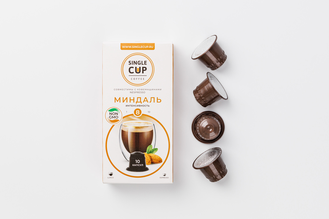

Кофе со вкусом миндаля Single Cup в капсулах, 10 штук, 55 г