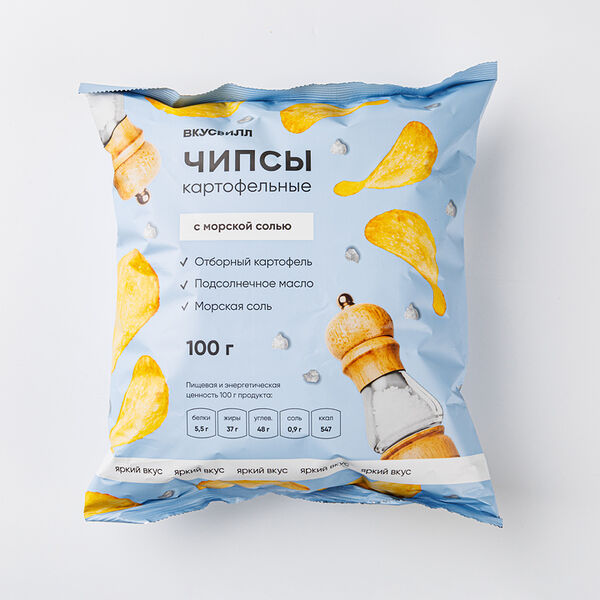 Чипсы картофельные с морской солью, 100 г
