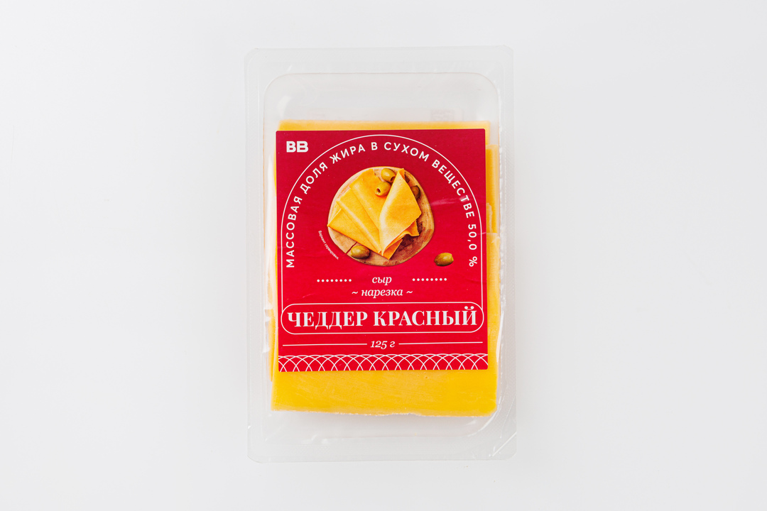

Сыр "Чеддер красный" нарезка, 125 г