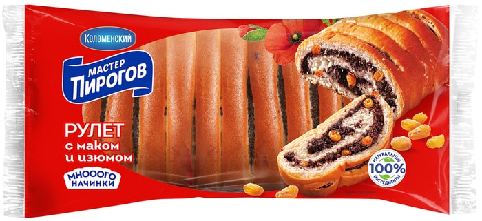 

Рулет Мастер Пирогов с маком и изюмом 250 г
