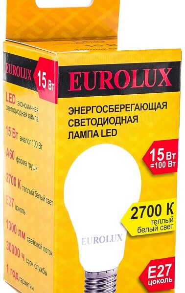 Лампа светодиодная Eurolux E27 15Вт
