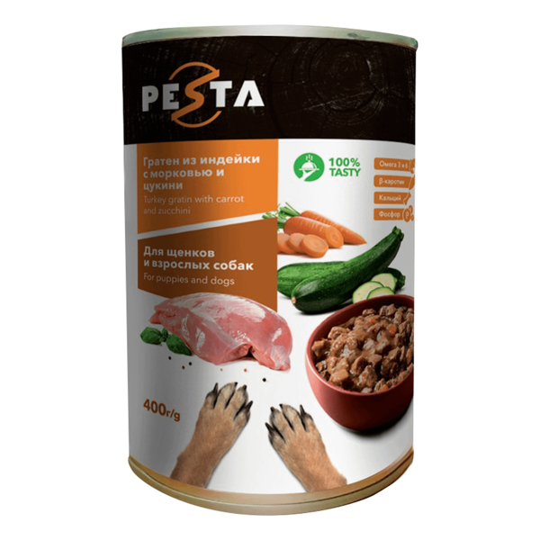 Консервы для щенков и собак всех пород Pesta 