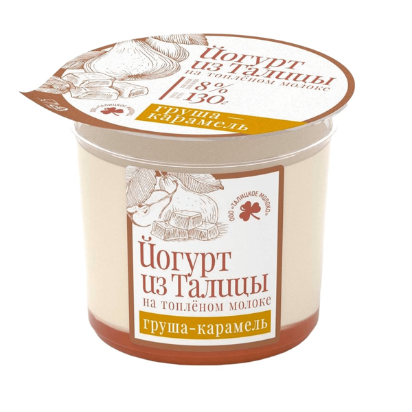 Йогурт Из Талицы на топленом молоке груша-карамель 8% БЗМЖ