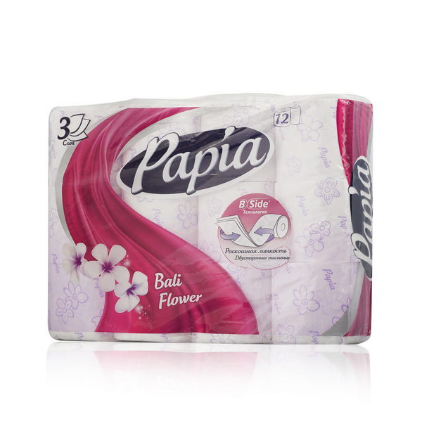 

Туалетная бумага Papia Bali Flower 3 слоя, 12 рулонов