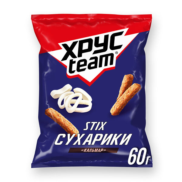 Сухарики Хрусteam К пенному Кальмар 60г