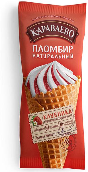 

Мороженое Караваево рожок клубника