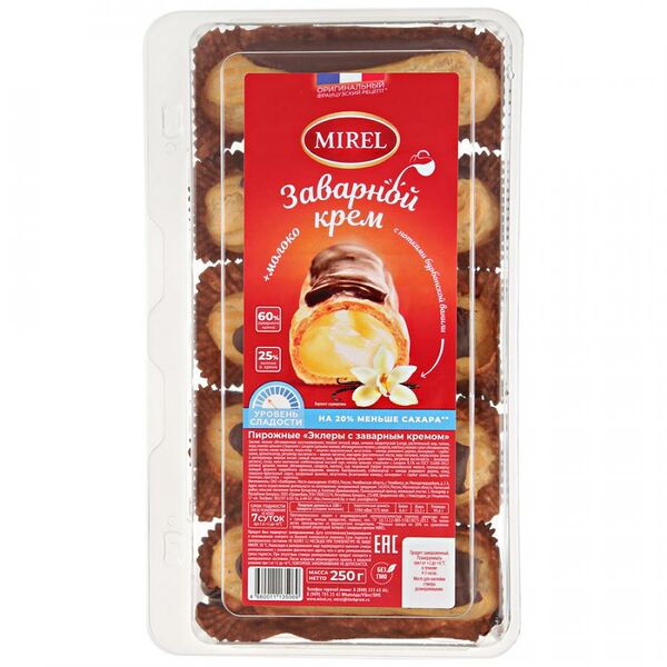 Пирожное Эклеры Mirel с заварным кремом