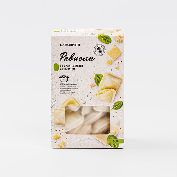 Равиоли с сыром пармезан и шпинатом, 500 г