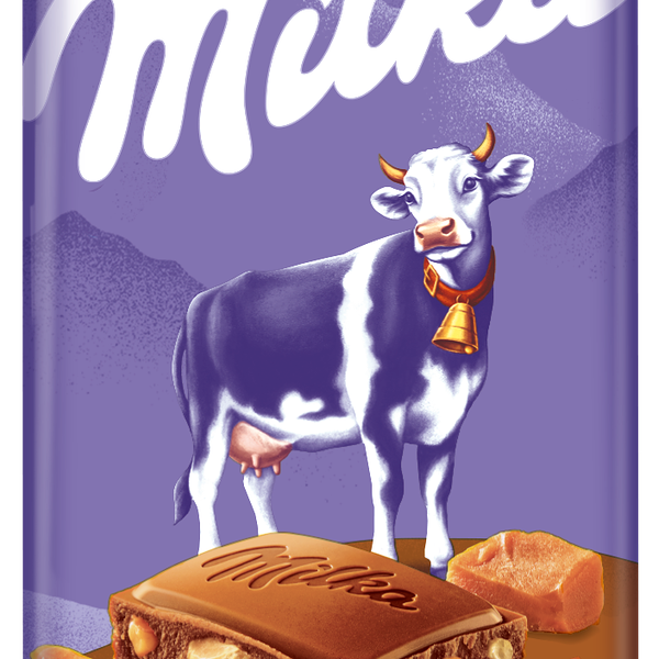 Шоколад молочный Milka с арахисом, кусочками хрустящей карамели, рисовыми шариками и кукурузными хлопьями 90 г