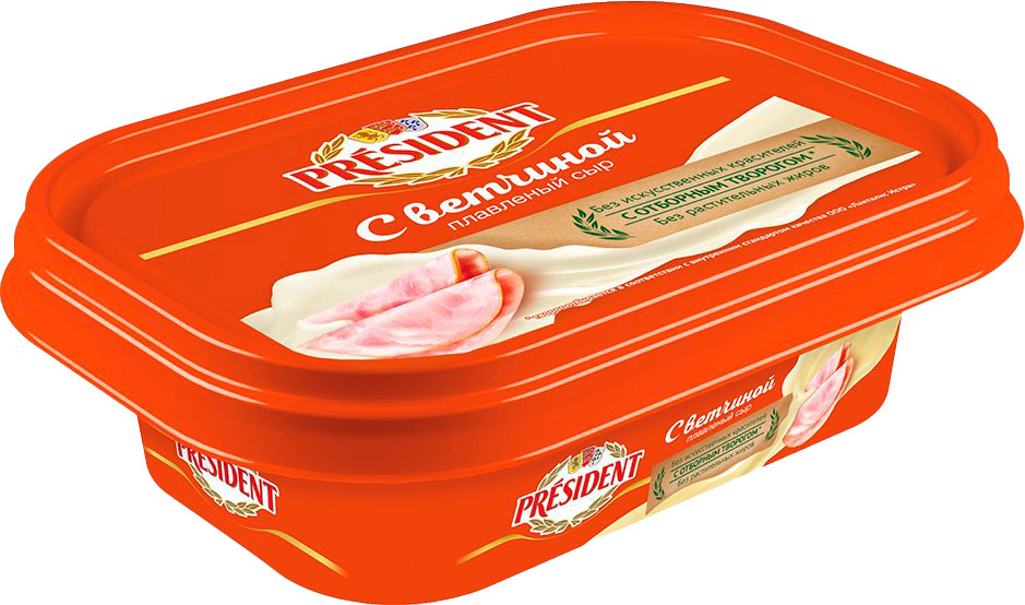 

Сыр плавленый President с ветчиной 45% БЗМЖ 200 г