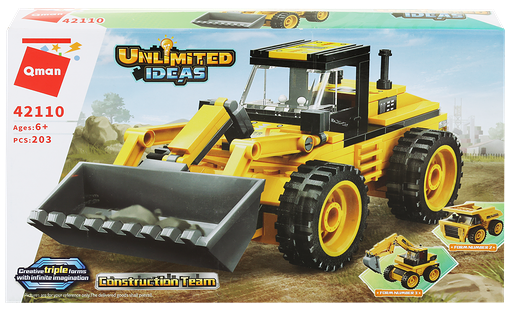 Конструктор Qman Строительная техника, 203 детали