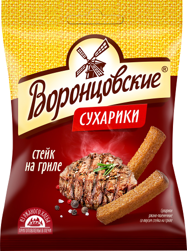 Сухарики Воронцовские ржано-пшеничные стейк на гриле 120г