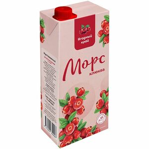 Морс Ягодный край клюква 1л