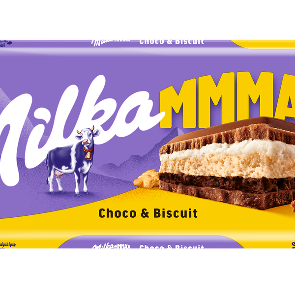 Шоколад молочный Milka Mmmax с шоколадной и молочной начинками и печеньем, 300г