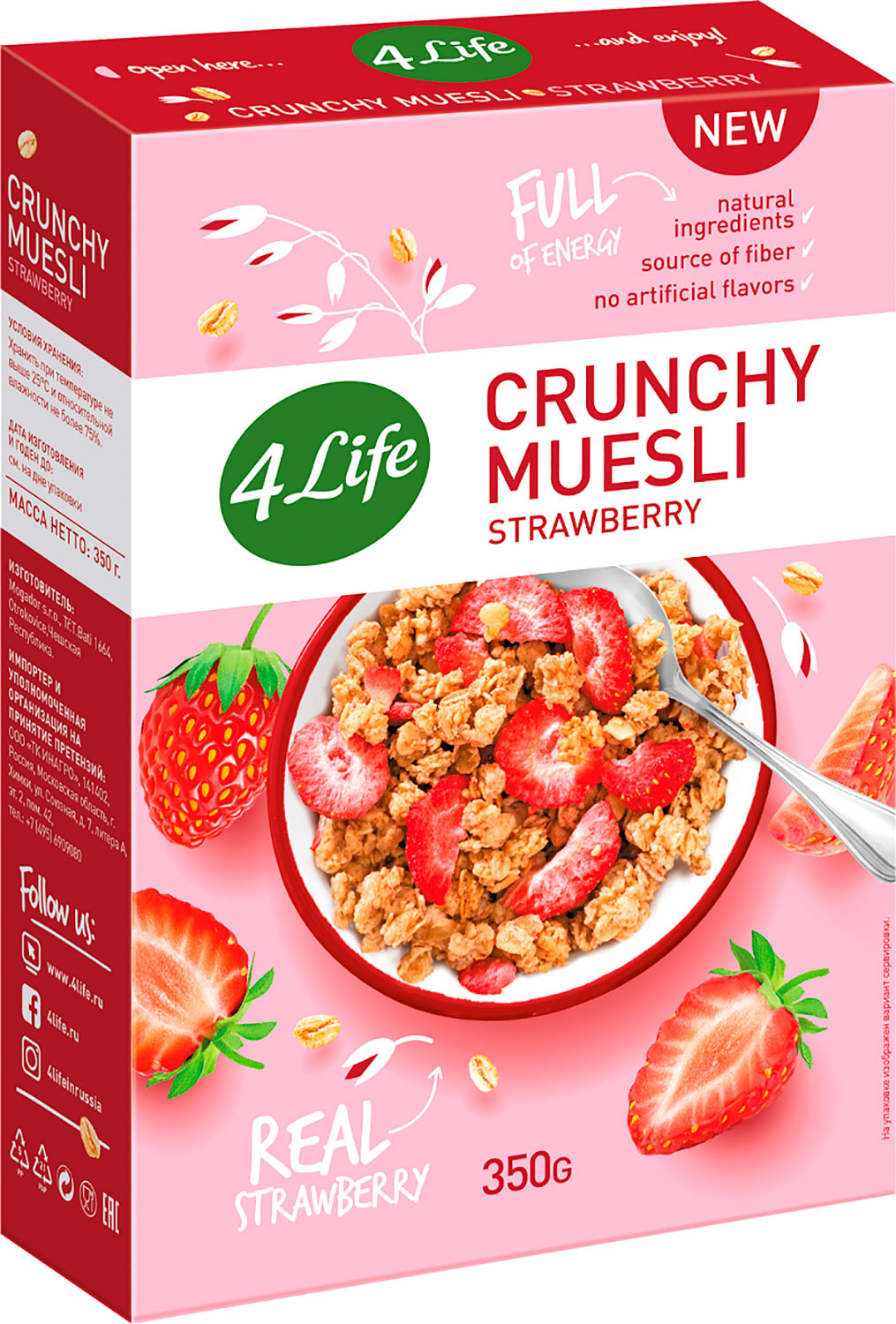 

Мюсли 4 Life Strawberry хрустящие